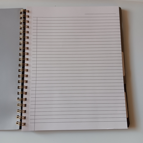 NEW Papyrus Spiral Bound Notebook 9" by 11" 3 Tab Dividers 228 Lined Pages Black - Picture 5 of 6